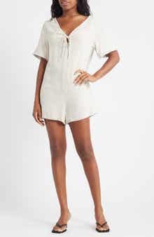 Topshop Stripe Tie Front Romper