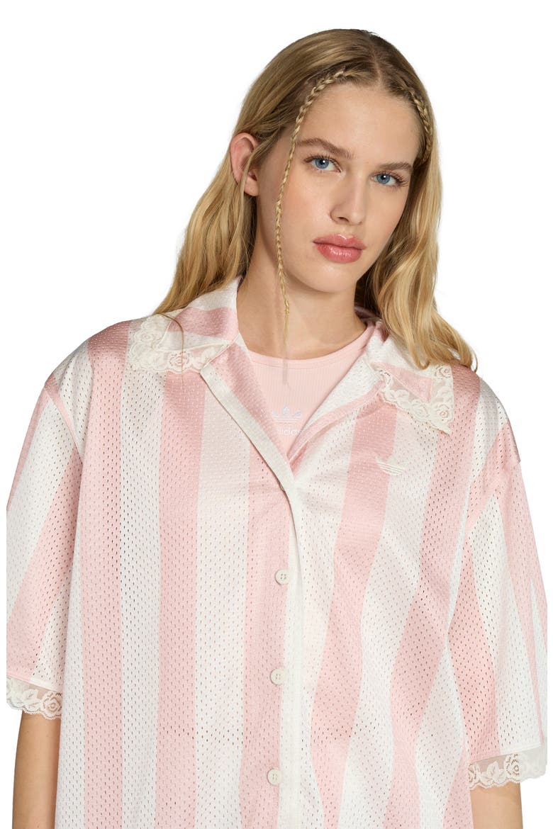 Striped Lace Trim Mesh Shirt, Alternate, color, OFF WHITE/SANDY PINK