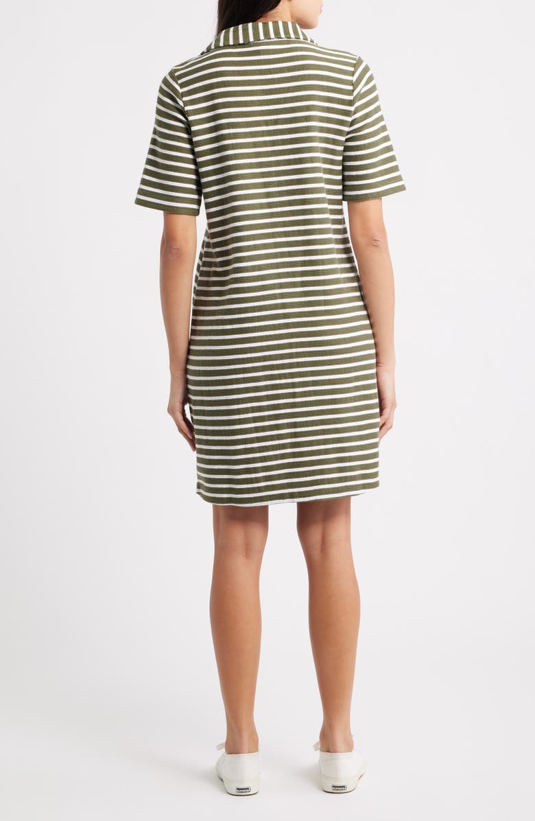 Tommy Bahama Waterfront View Stripe Polo Dress, Alternate, color, Dark Fern