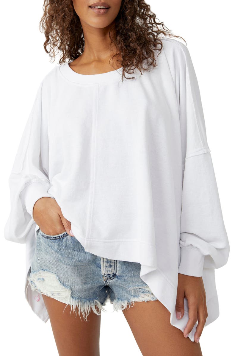 Free People Daisy Oversize Cotton Blend Sweatshirt, Main, color, 