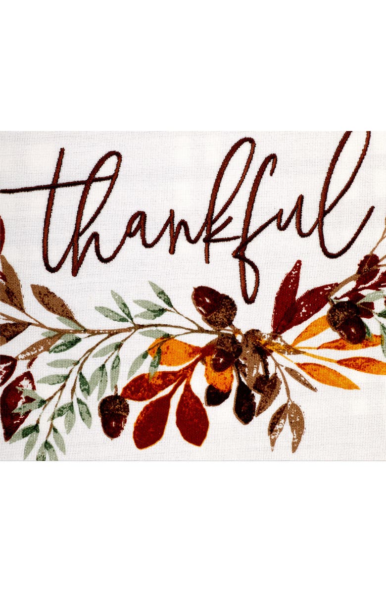 Design Imports Set of 4 Thankful Reversible Embroidered Cotton Placemats, Alternate, color, Falls Bounty