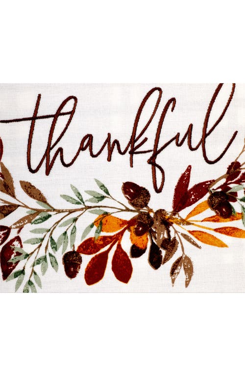 Design Imports Set Of 4 Thankful Reversible Embroidered Cotton Placemats In Multi