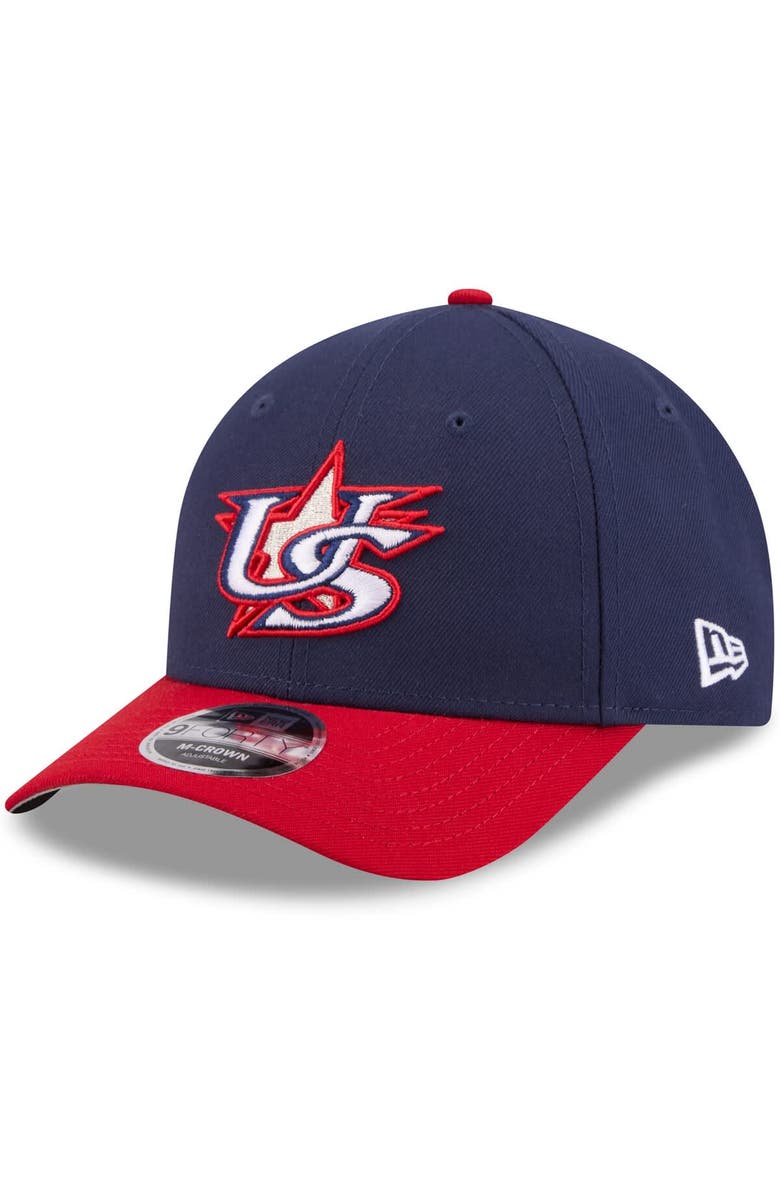 New Era Men's New Era  Navy/Red USA Baseball 2026 World Baseball Classic 9FORTY M-Crown Adjustable Hat, Alternate, color, Navy