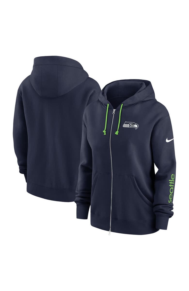 Nike Women's Nike College Navy Seattle Seahawks Plus Size Phoenix Full-Zip Hoodie, Main, color, College Navy