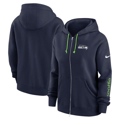 Women's Nike College Navy Seattle Seahawks Plus Size Phoenix Full-Zip Hoodie
