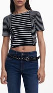 Desigual Stripe Cotton Rib Knit T-Shirt