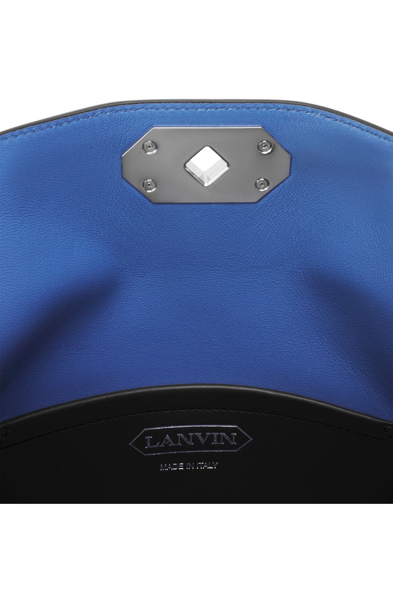 Lanvin Compagnon Asymmetrical Leather Clutch Bag, Alternate, color, Black