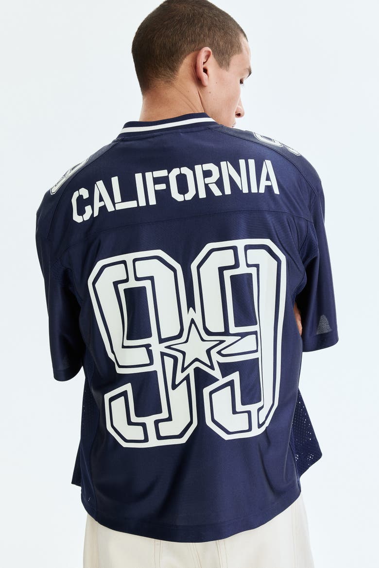 Loose Fit Printed Mesh T-shirt, Alternate, color, Dark blue/99