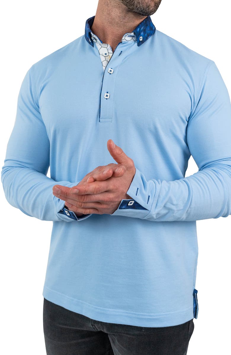 Maceoo Newton Solid Long Sleeve Button-Down Polo Polo, Alternate, color, 