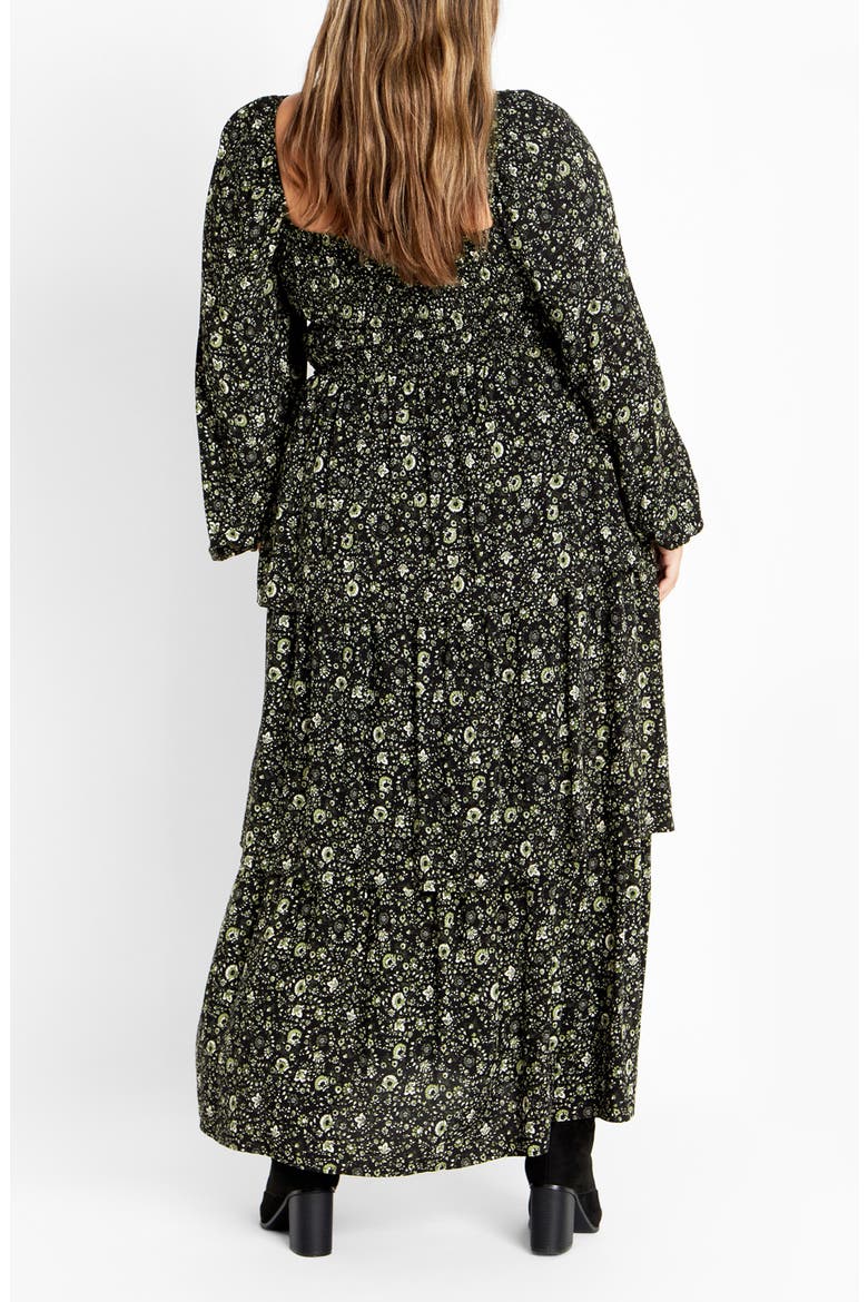 Cassidy Floral Print Maxi Dress, Alternate, color, OLIVE DITSY