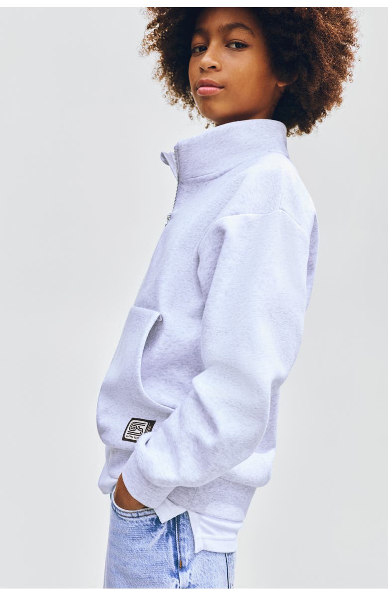 H&M Zip-top Sweatshirt, Alternate, color, Light Gray Melange