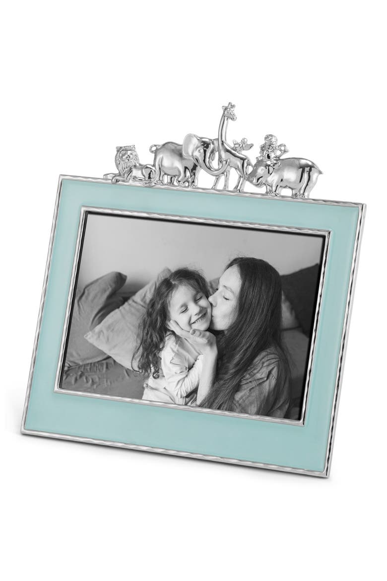 Animals 5 x 7-Inch Picture Frame, Alternate, color, AQUA/ SILVER