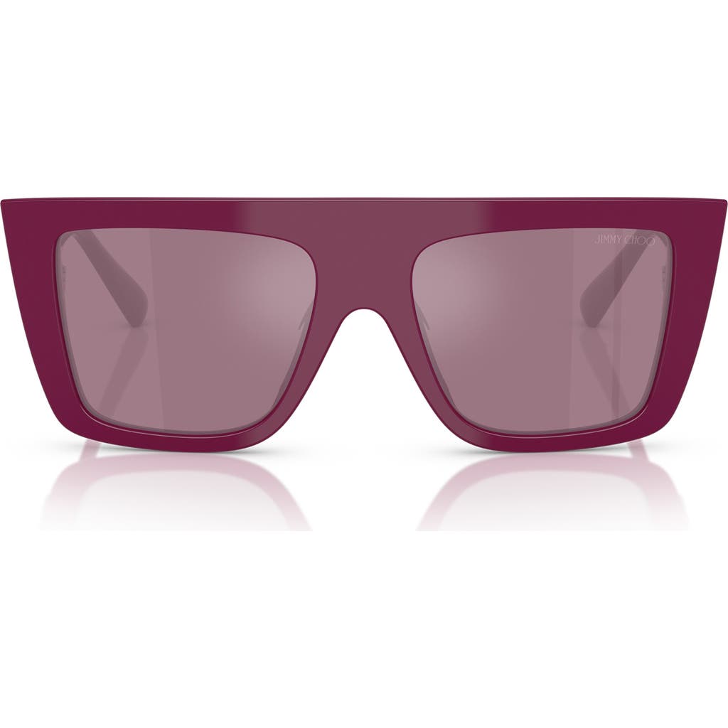 Jimmy Choo 52mm Rectangular Sunglasses In Violet