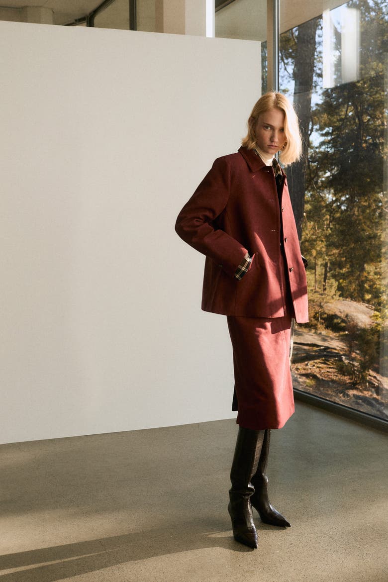 Collared Jacket, Alternate, color, Dark red