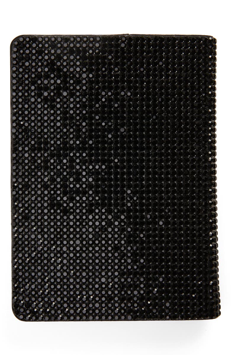 JUDITH LEIBER COUTURE Traveler Crystal Beaded Passport Holder, Alternate, color, Jet