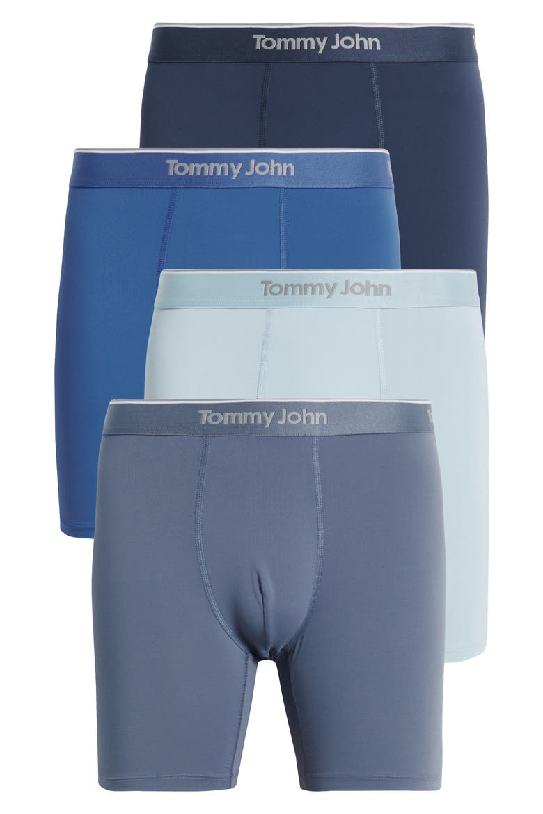 Micro Stretch 4-Pack 6-Inch Boxer Briefs, Main, color, CANAL, BLUE, INDIGO, BLUES