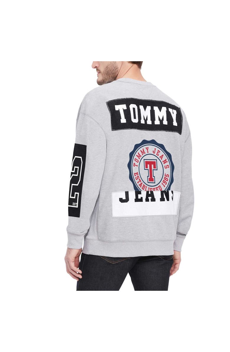 TOMMY JEANS Men's Tommy Jeans Heather Gray Brooklyn Nets Hayes Crew Neck Pullover Sweatshirt, Alternate, color, Heather Gray