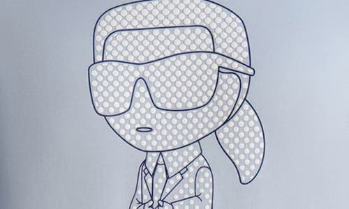Karl Lagerfeld Paris Rubberized Karl Cotton Graphic T-shirt In Light Blue