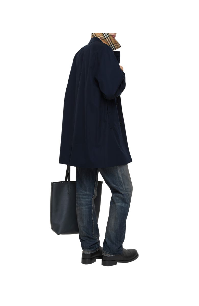 Burberry Short Camden Heritage Car Coat, Alternate, color, Coal Blue