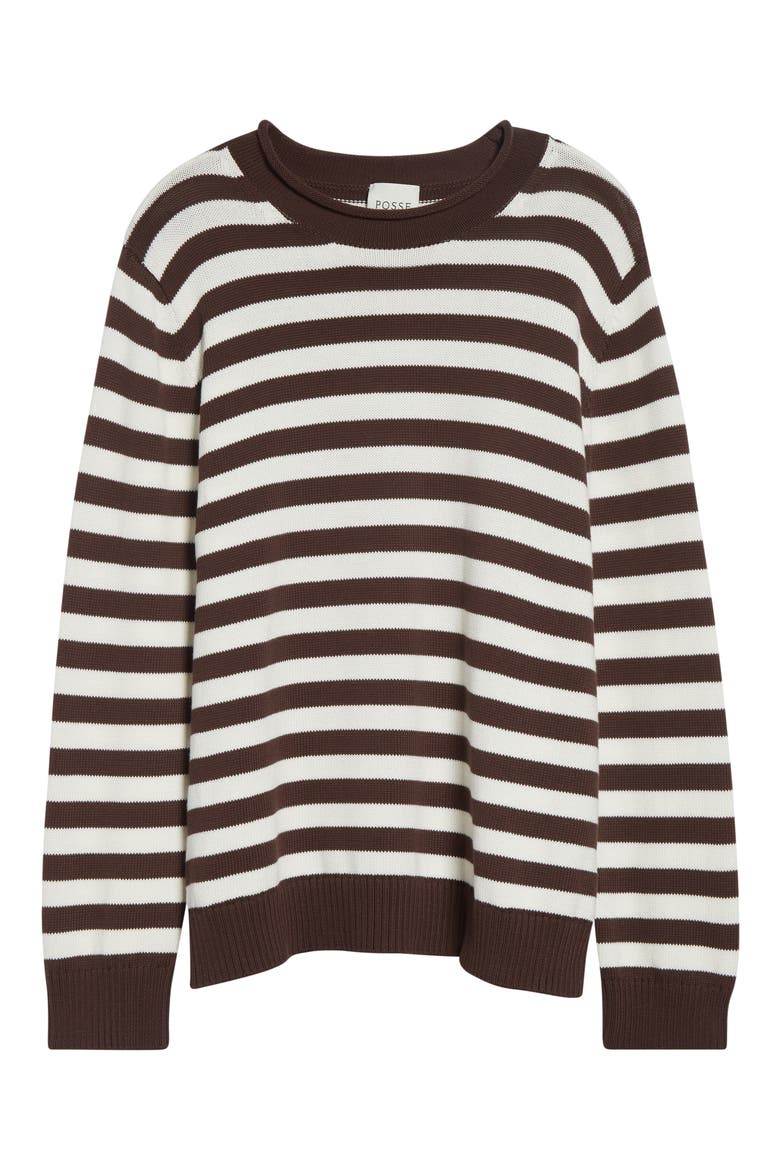 Lara Stripe Cotton Sweater, Alternate, color, STRIPE