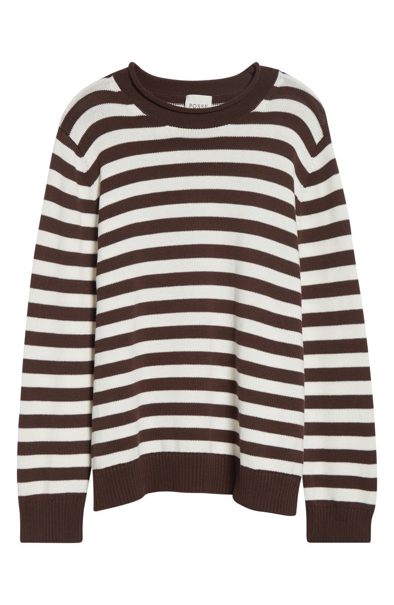 POSSE Lara Stripe Cotton Sweater, Alternate, color, Stripe