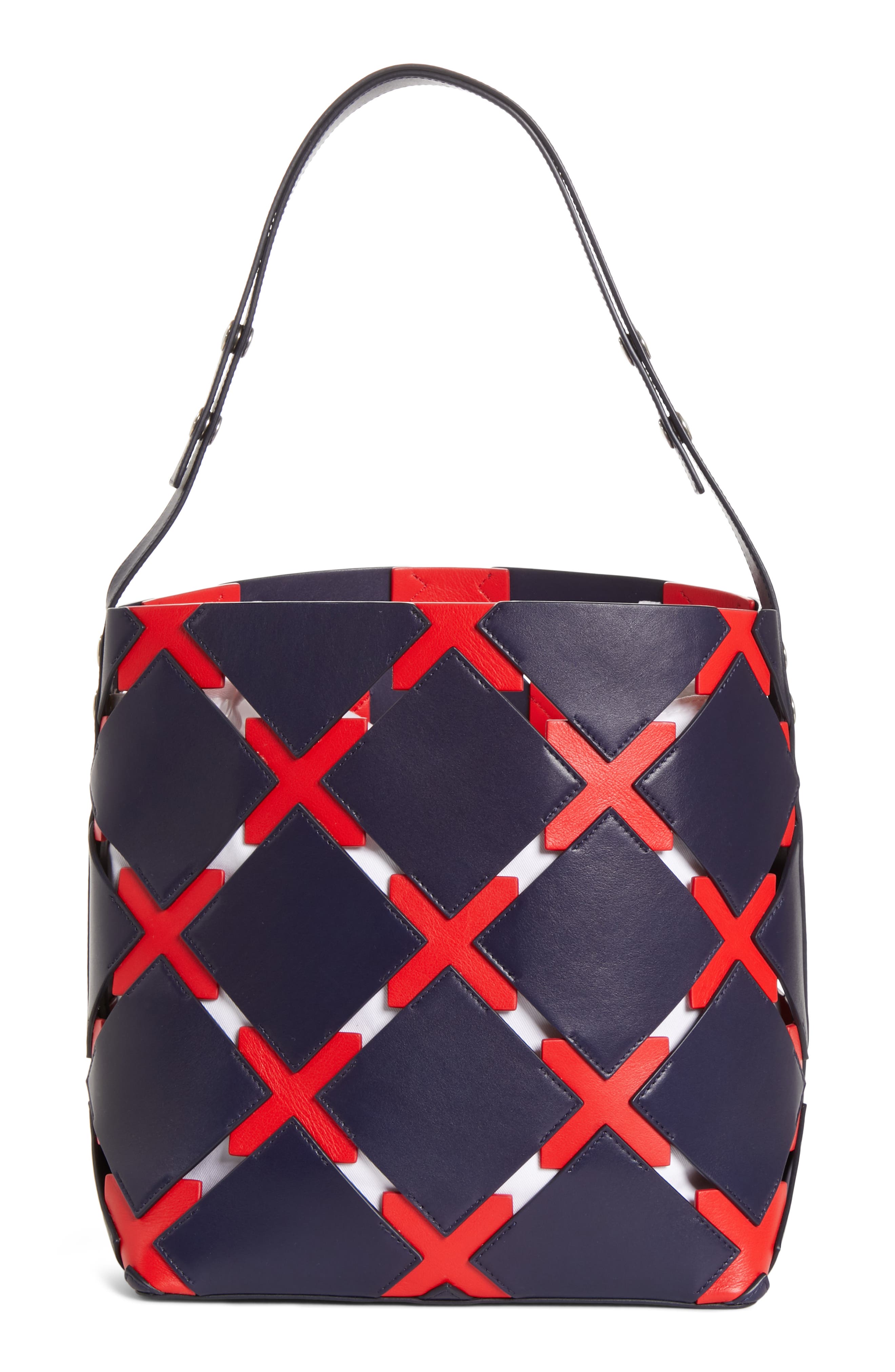 CALVIN KLEIN 205W39NYC Patchwork Quilt Leather Bucket Bag, Alternate, color, 