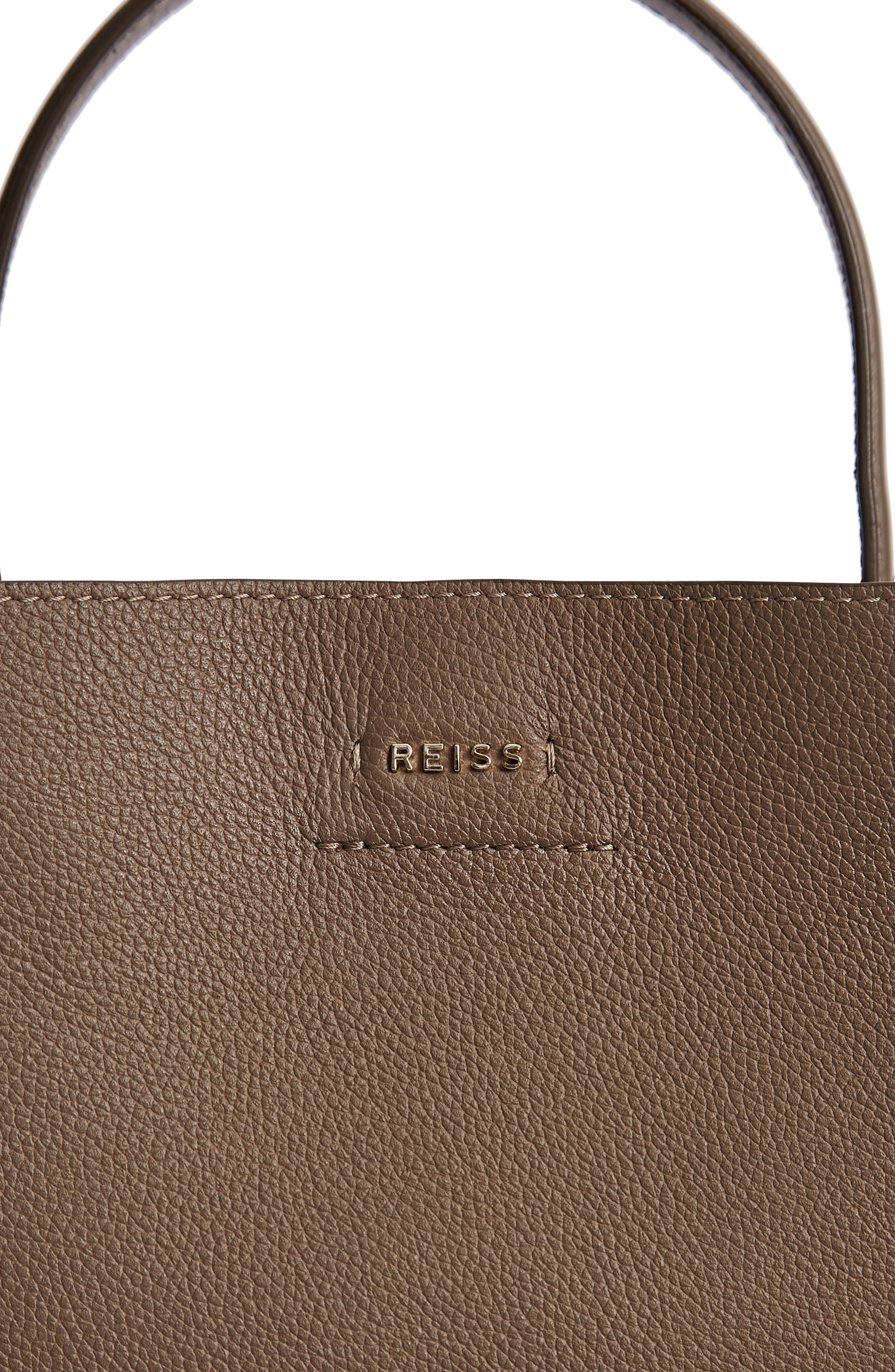 Freya Leather Bucket Bag, Alternate, color, MID GREY