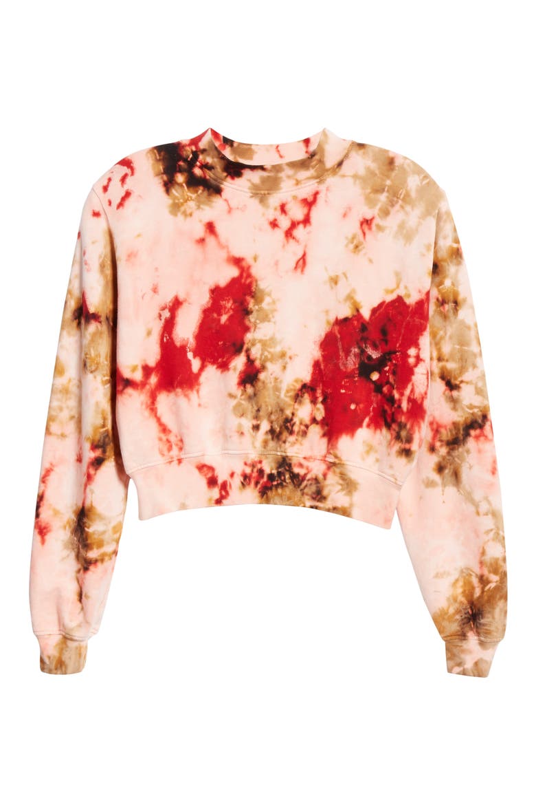Milan Tie Dye Crop Sweatshirt, Alternate, color, CHERRY CURRENT