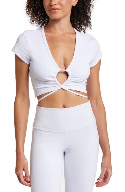 Airbrush Keyhole Cutout Crop Top