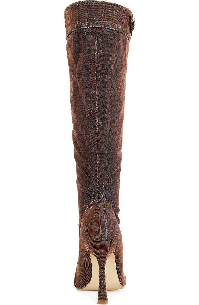 AZALEA WANG Kazuki Denim Knee High Boots, Alternate, color, Orange