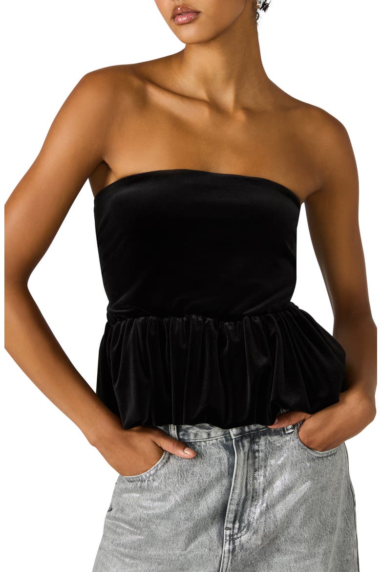 Tessae Strapless Top, Main, color, BLACK