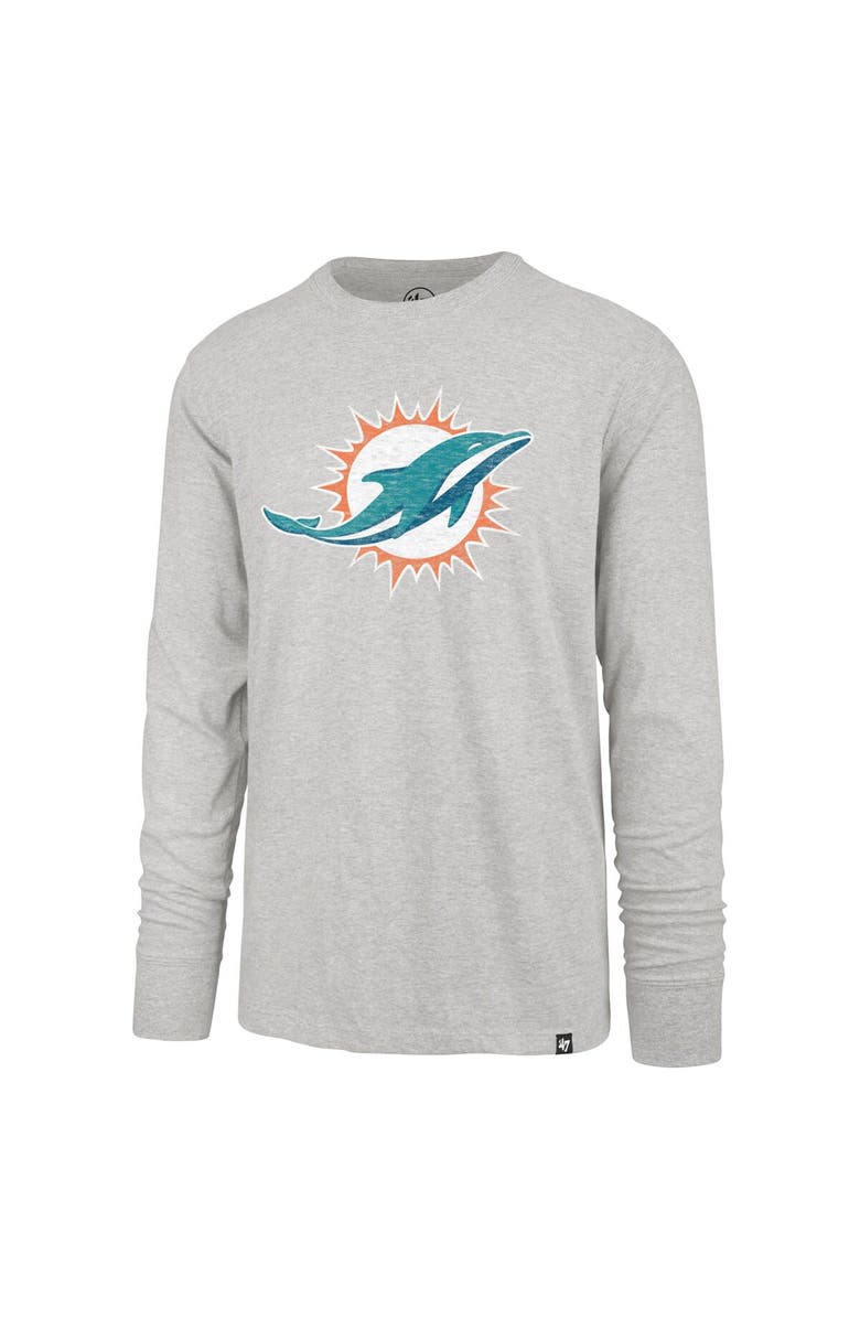 '47 Men's '47 Gray Miami Dolphins Premier Franklin Long Sleeve T-Shirt, Alternate, color, Gray