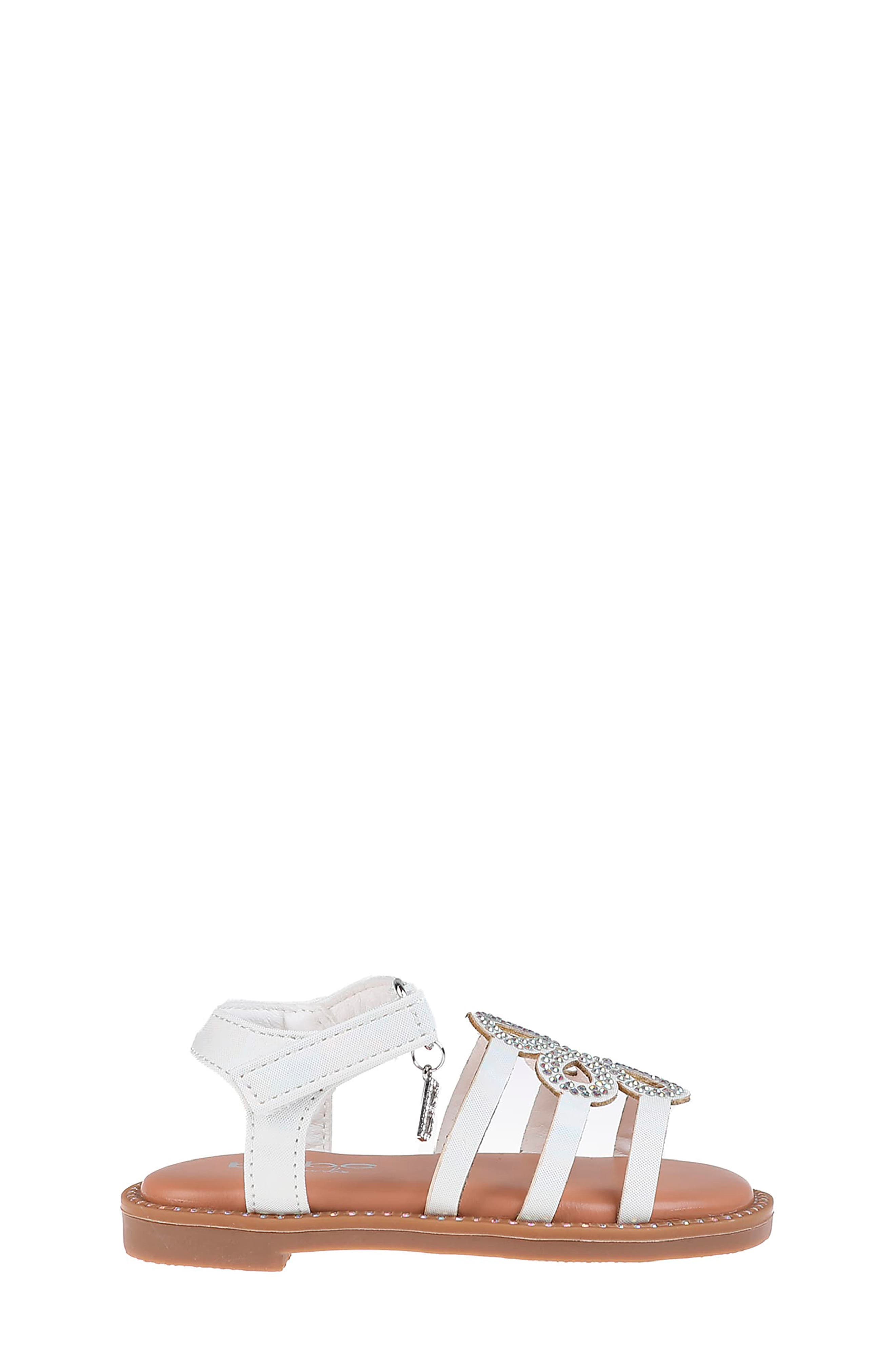 bebe Kids' Rhinestone Flower Sandal, Alternate, color, 