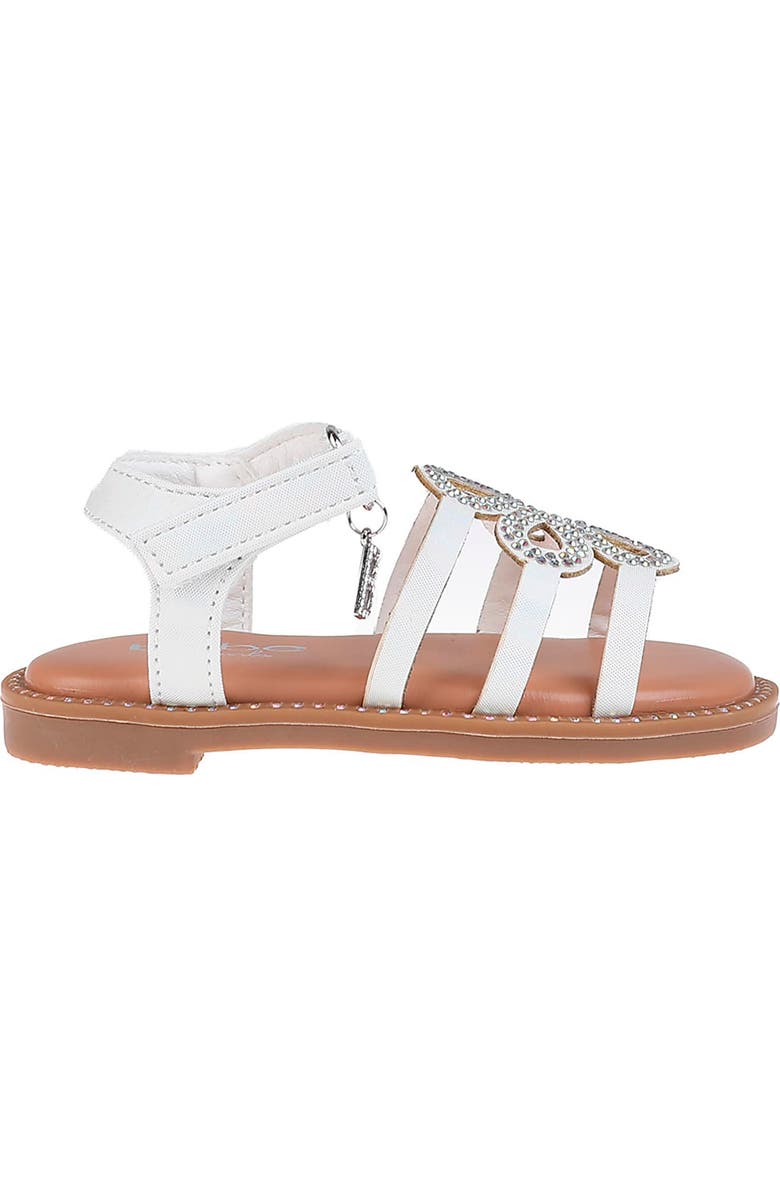 bebe Kids' Rhinestone Flower Sandal, Alternate, color,
