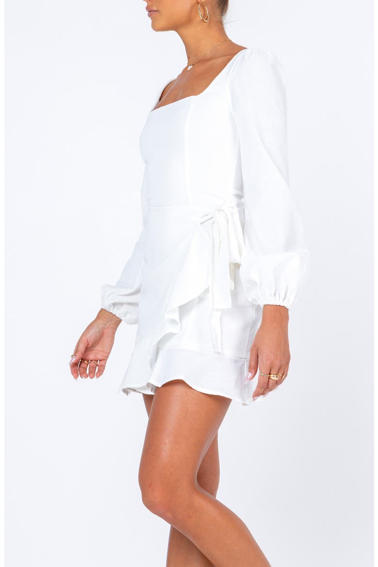 The Villa Long Sleeve Minidress, Alternate, color, WHITE