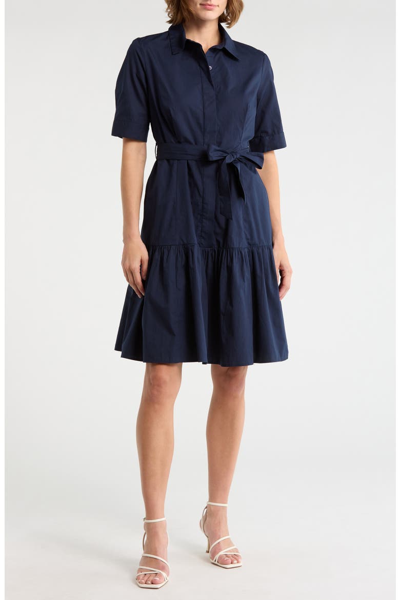 Calvin Klein Short Sleeve Cotton Shirtdress - Black
