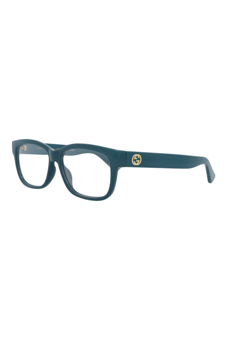 55mm Rectangular Optical Glasses, Alternate, color, BLUE BLUE TRANSPARENT