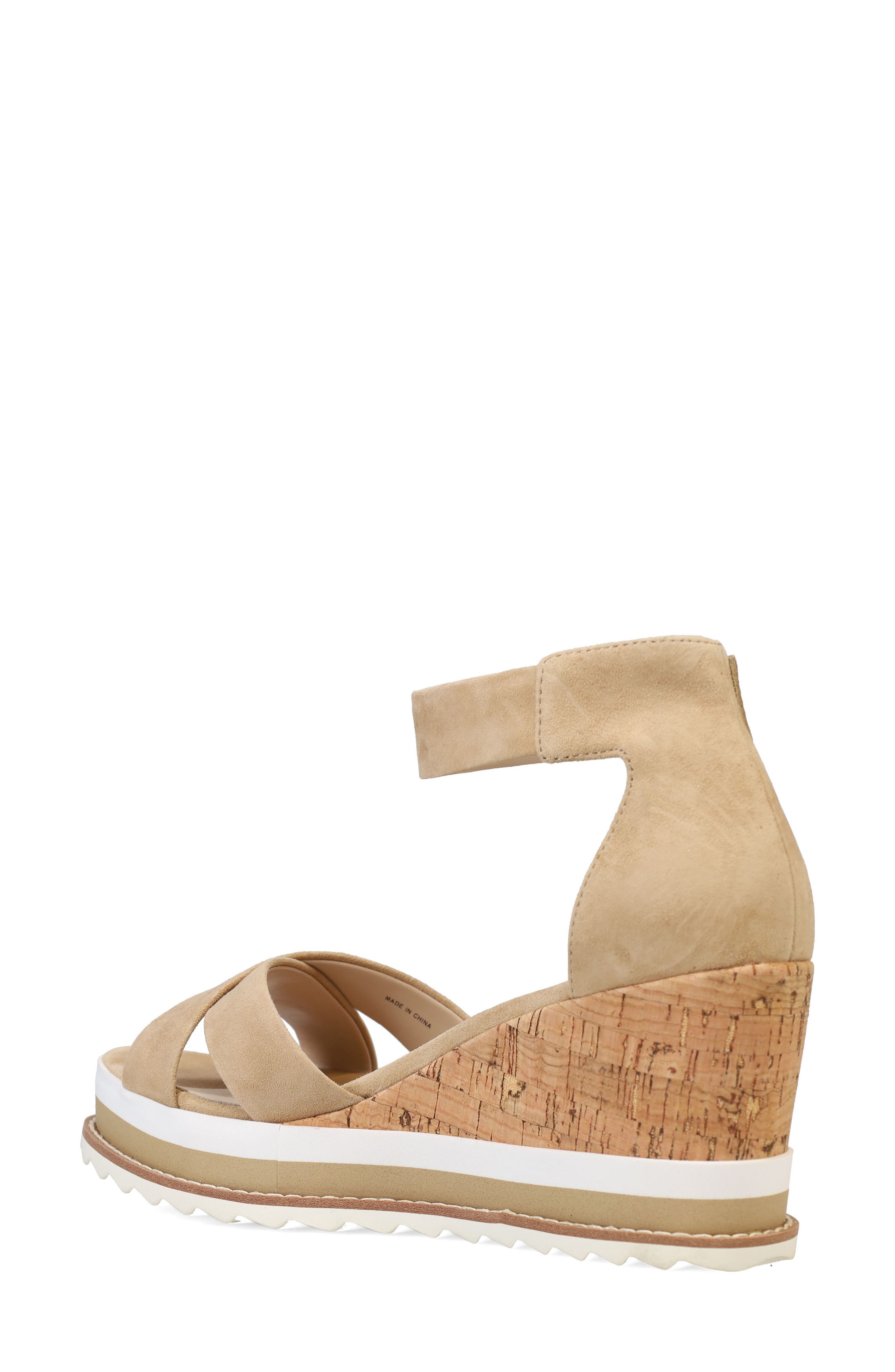 Pelle Moda Westyn Ankle Strap Platform Wedge Sandal, Alternate, color, Latte