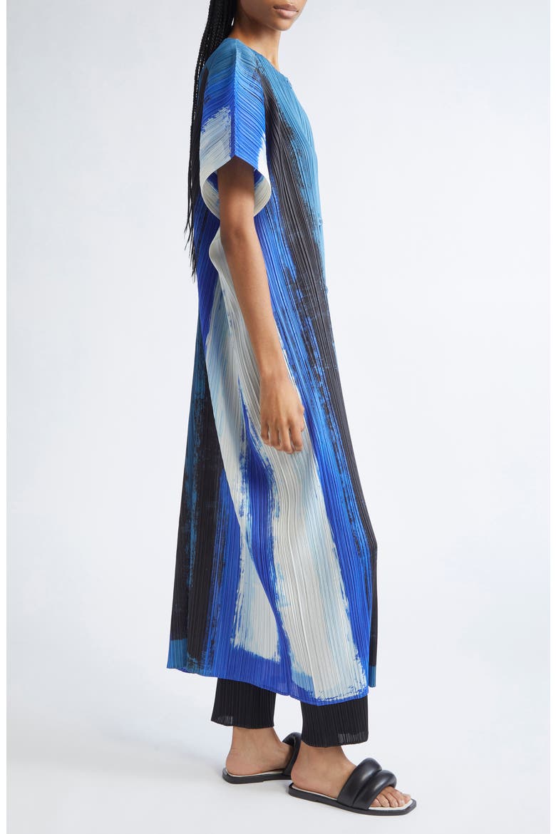 Jump Print Pleated Dress, Alternate, color, BLUE