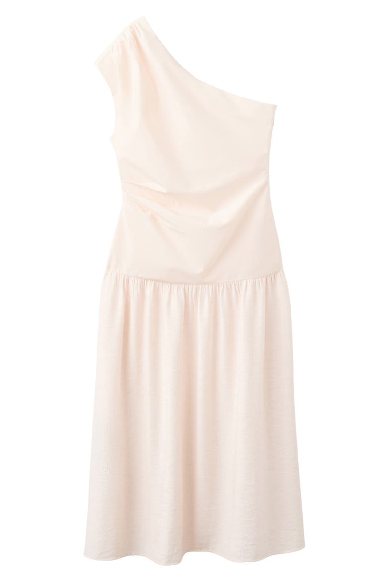 One-Shoulder Drop Waist Cocktail Dress, Main, color, ECRU