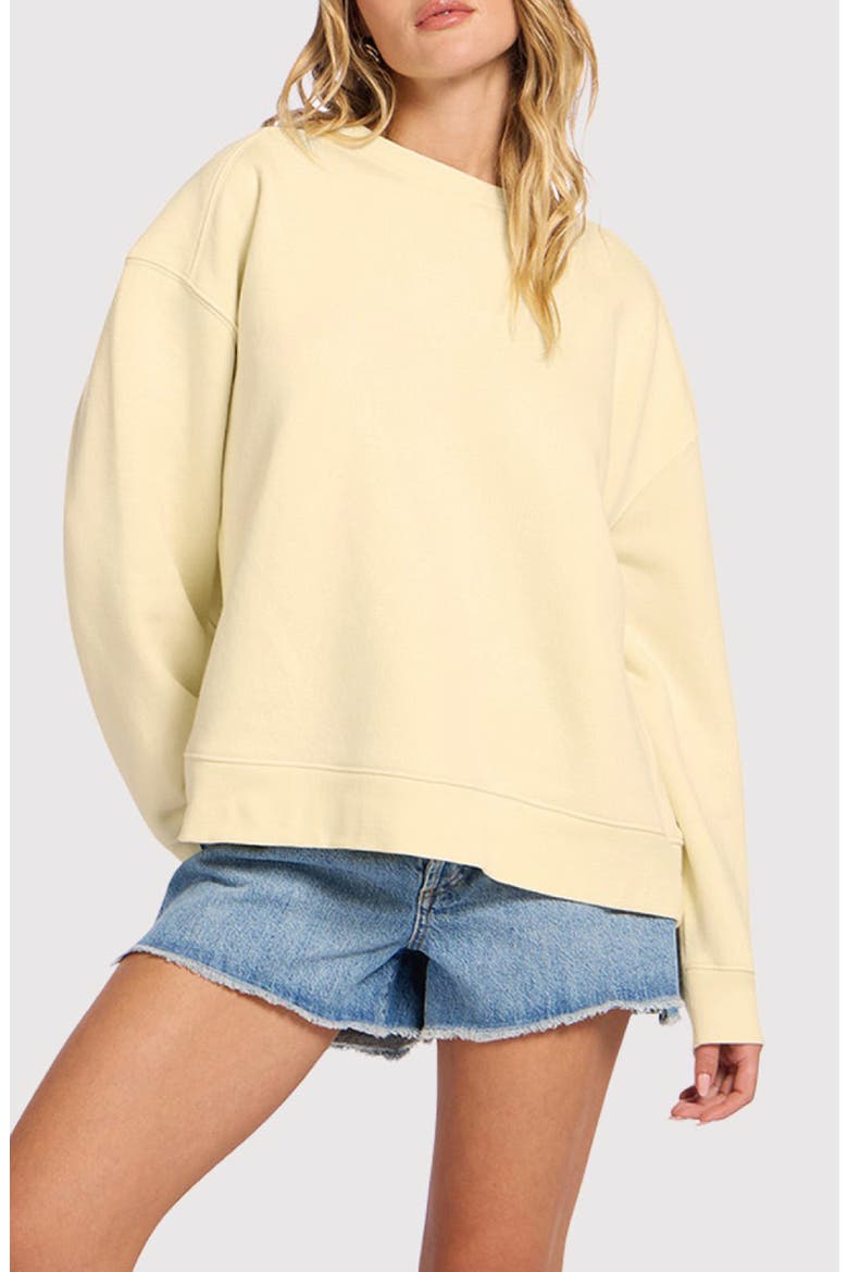 Fleece Sweatshirt, Main, color, BUTTERCUP