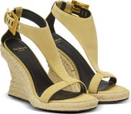 Balmain Anthem wedge espadrilles in suede