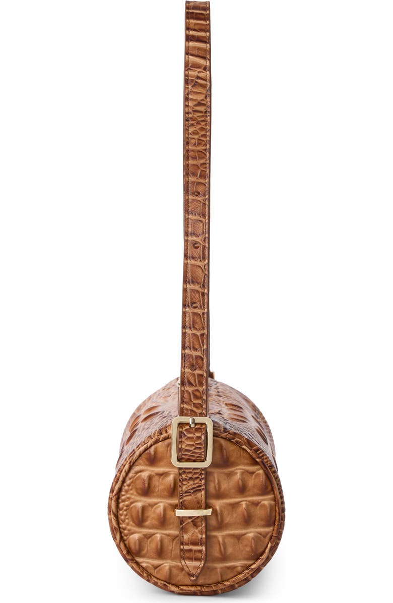 Brahmin Billie Croc Embossed Leather Barrel Bag, Alternate, color, Cinnamon