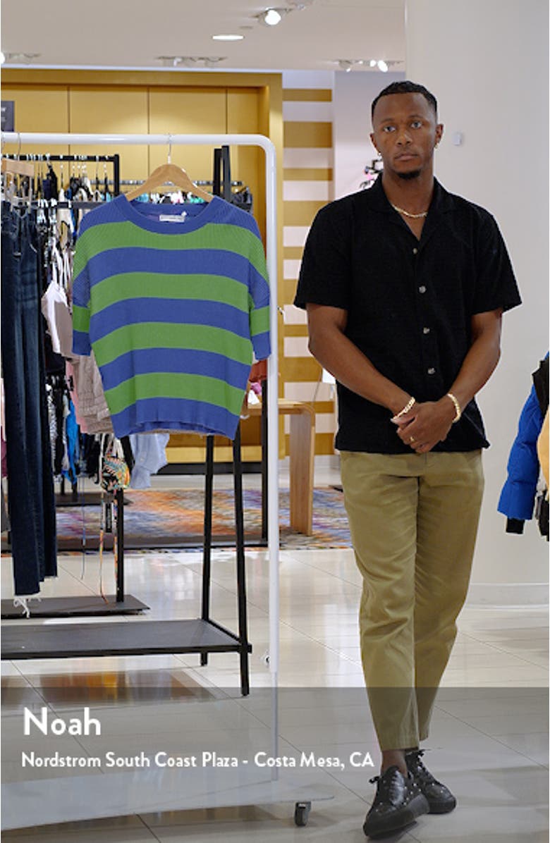 Gabi Stripe Short Sleeve Rib Sweater, sales video thumbnail