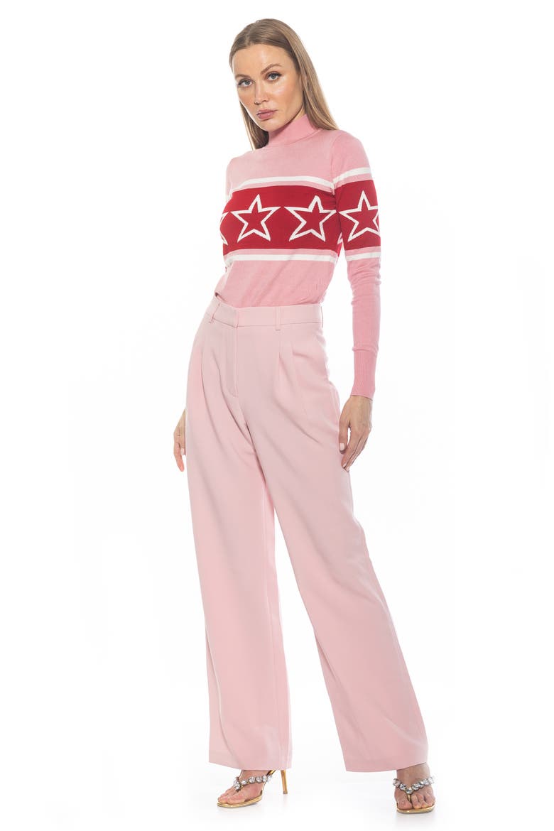 Lisa Star Mock Neck Sweater, Alternate, color, PINK MULTI