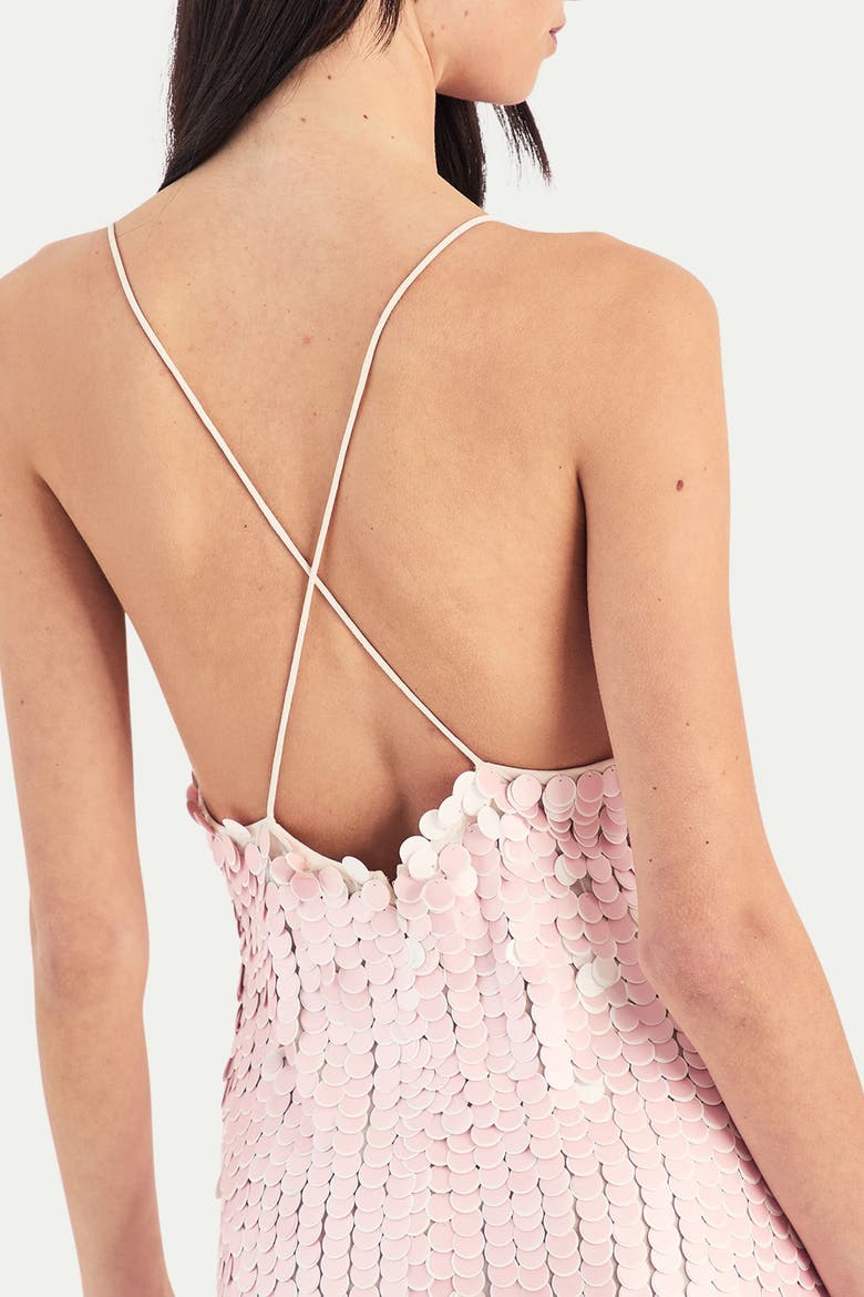Embellished Strappy Mini Dress, Alternate, color, Baby Pink