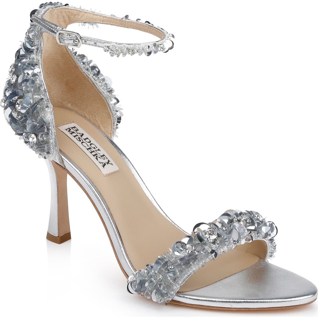 Badgley Mischka Collection Ankle Strap Sandal In Silver