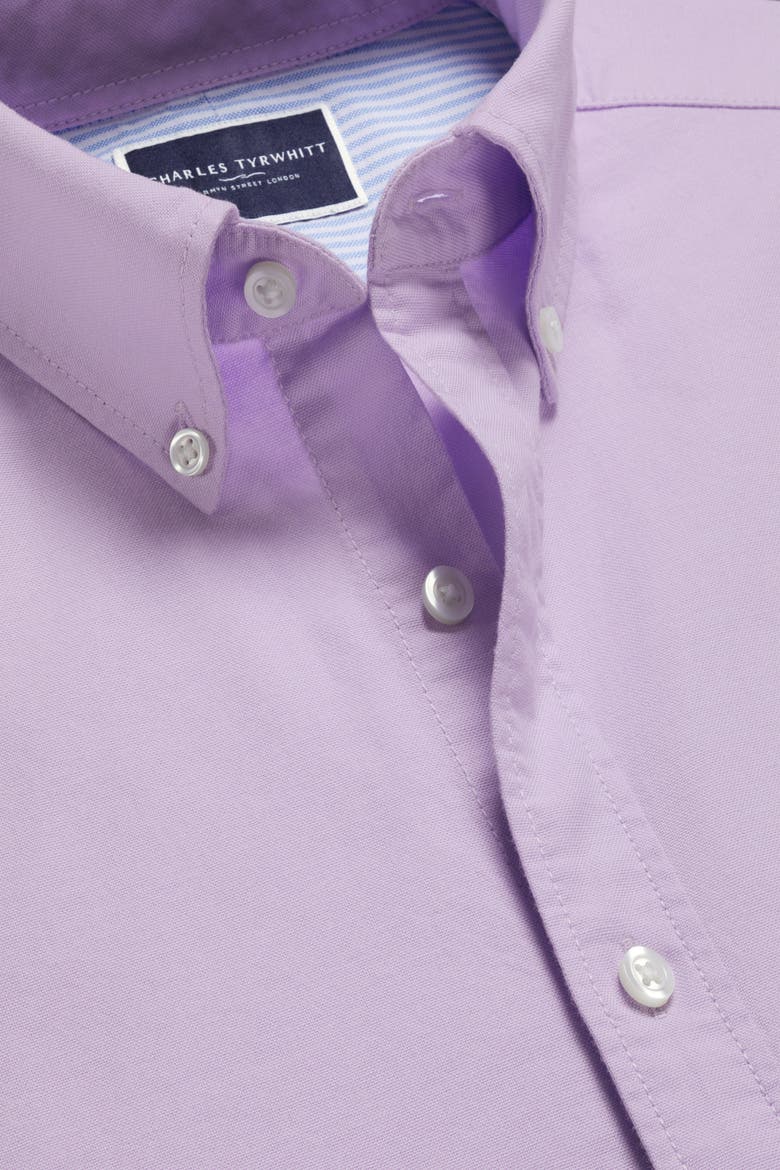 Slim Fit Button-Down Washed Oxford Shirt, Alternate, color, Lilac Purple