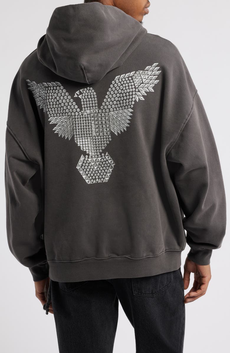 Ksubi Eagle Ekcess Cotton Graphic Hoodie, Alternate, color, 