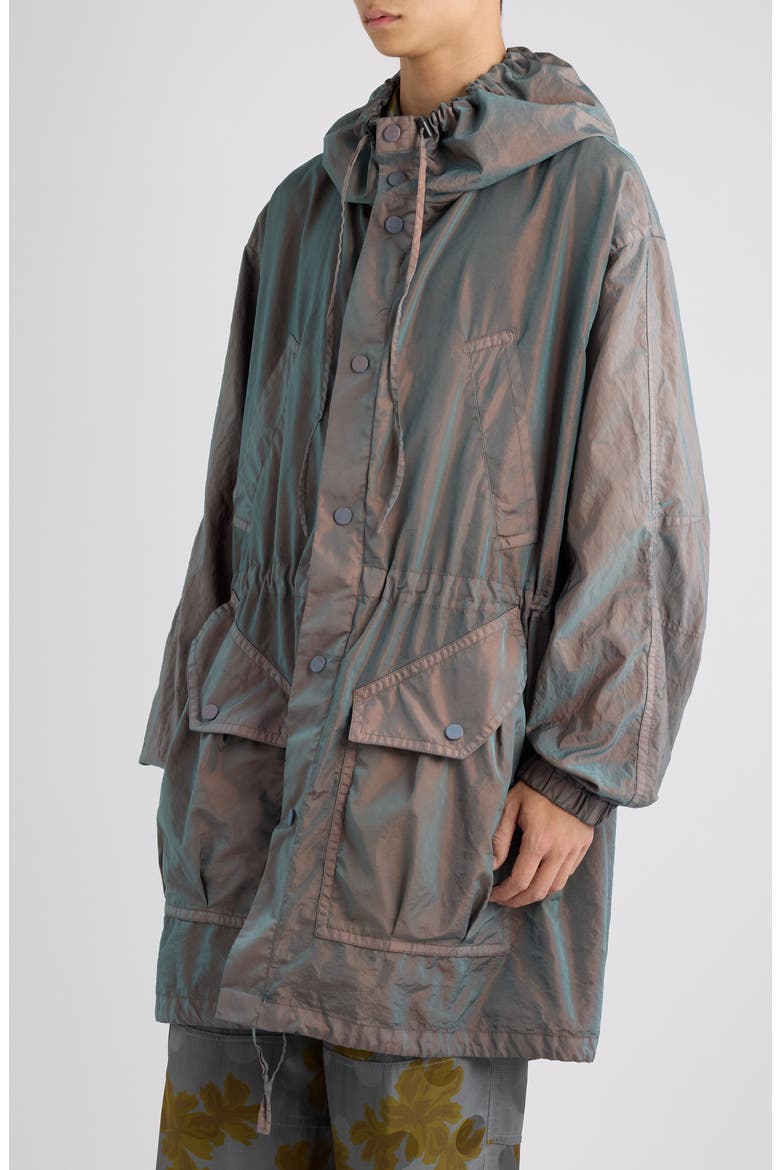 Voxer Hooded Nylon Blend Jacket, Alternate, color, SKY